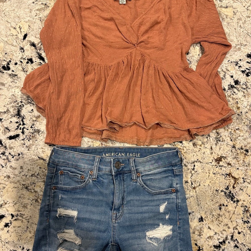 American Eagle Outfitters Short and Blouse Set